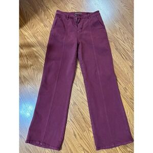 Judy Blue Burgundy Wide Leg Front Seam Denim Pants Maroon Size 13/31 JB88800